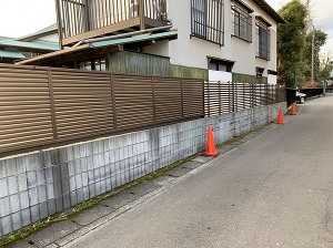 施工後のフェンス